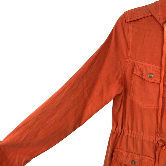Angie Utility Jacket with Hood Sunwashed Orange Size Small - Picture 5 of 16
